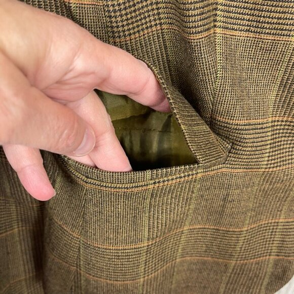 Max Mara plaid wool blazer jacket brown 8 academia preppy classic upscale office - Picture 3 of 9